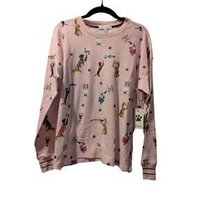 Women's P. J. Salvage Long Sleeve Blush Pink Wood For Love Shirt Size S